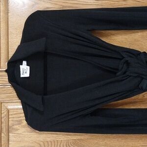 Princess Polly NWOT Women's Party Time Faux Wrap Dress Size 4 Black Jersey